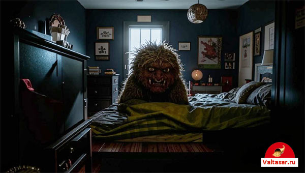 страшное чудовище в спальне ребенка