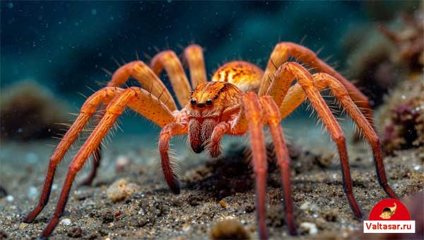 морской паук на дне океана