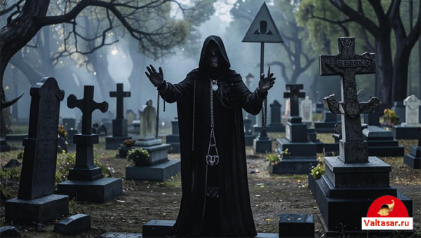 некромант на кладбище