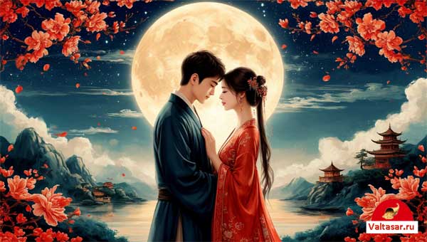 влюбленная пара под луной