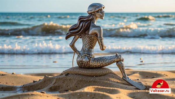 статуэтка русалки на пляже