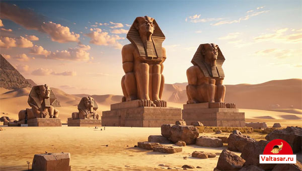 сфинксы, разрушенный храм