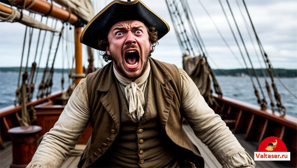 моряк кричит от ужаса
