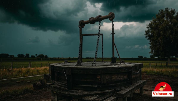 мрачный заброшенный колодец