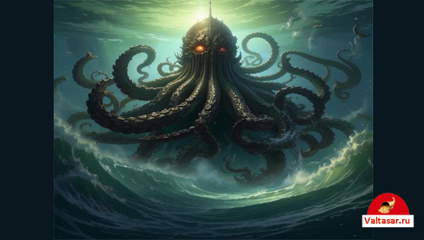 монстр Кракен из морских глубин