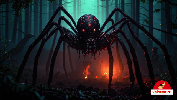 гигантский паук в лесу