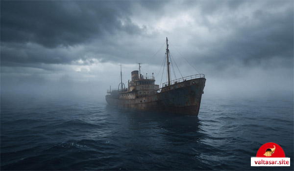 ржавый танкер в море