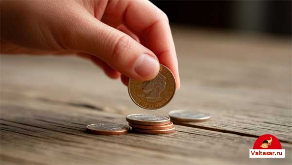 человек подбрасывает монетку