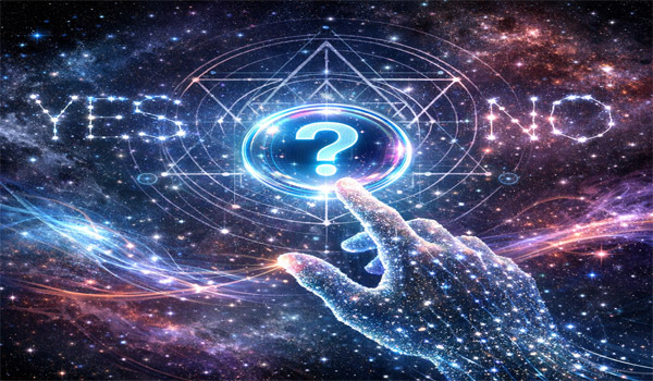 абстракция -рука в космосе, звезды, да и нет