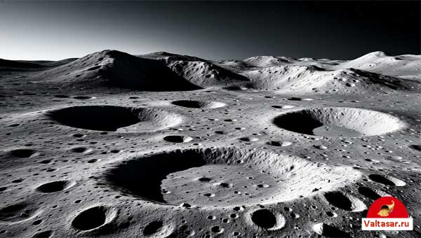лунный пейзаж, кратеры