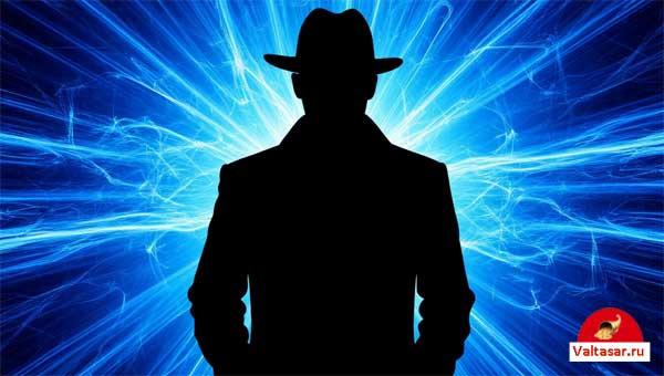 силуэт мужчины в шляпе и плаще