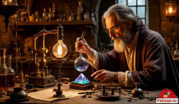 алхимик ставит опыты
